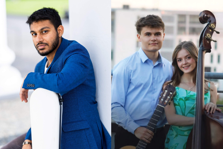 Profile photos of Samrat Majumder, Gus McQuade and Eleanor Grant